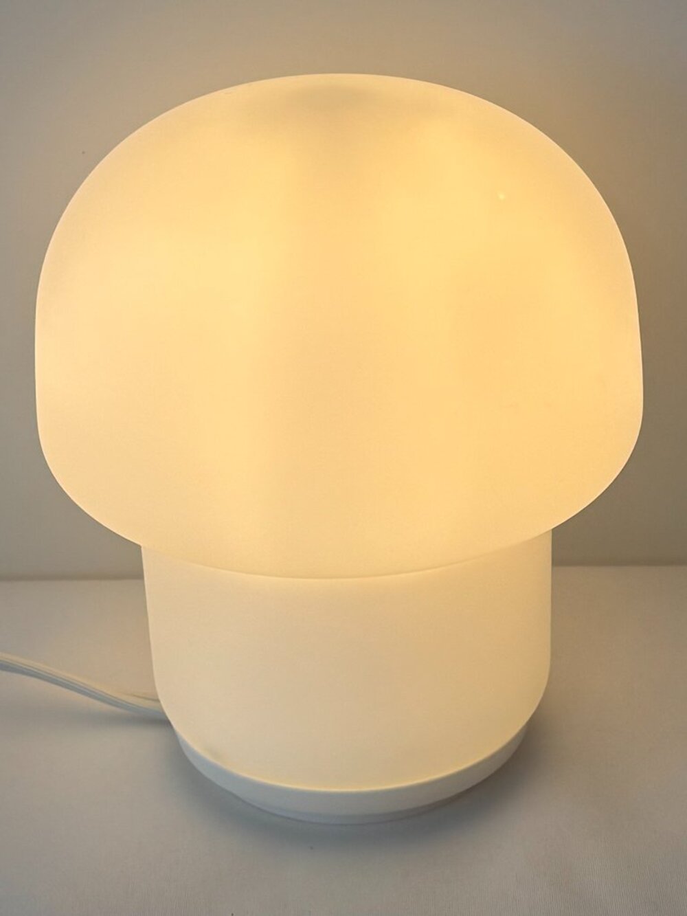 IKEA Tokabo White Mushroom Glass Table Light